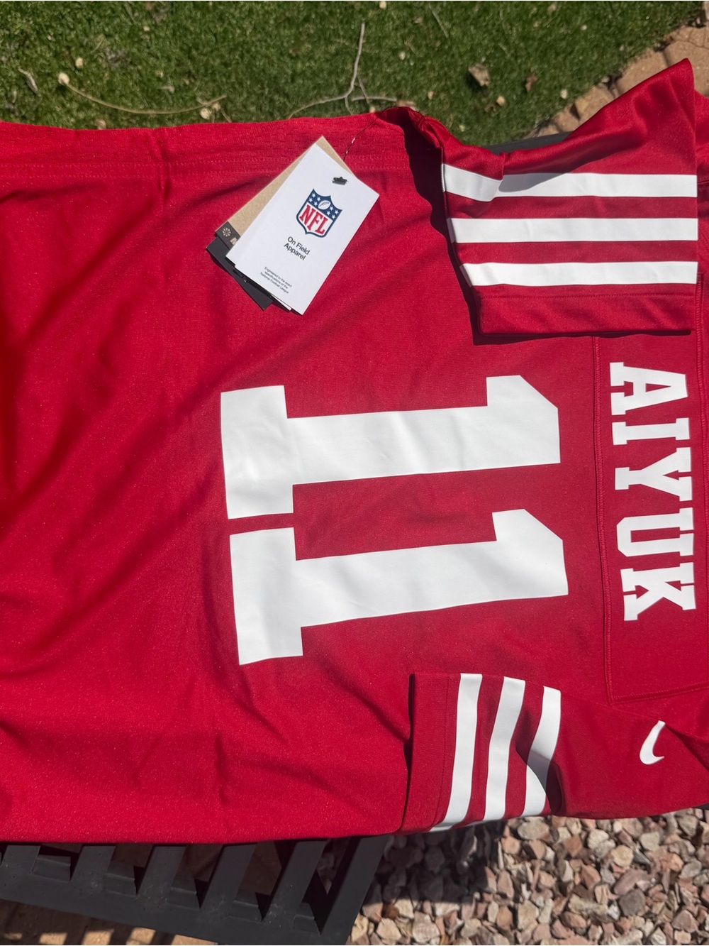 Nike Red Football Jersey with White 11 and AIYUK Name